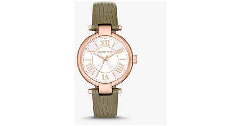 michael kors hartman gold-tone and embossed-leather watch australia|Laney Rose Gold.